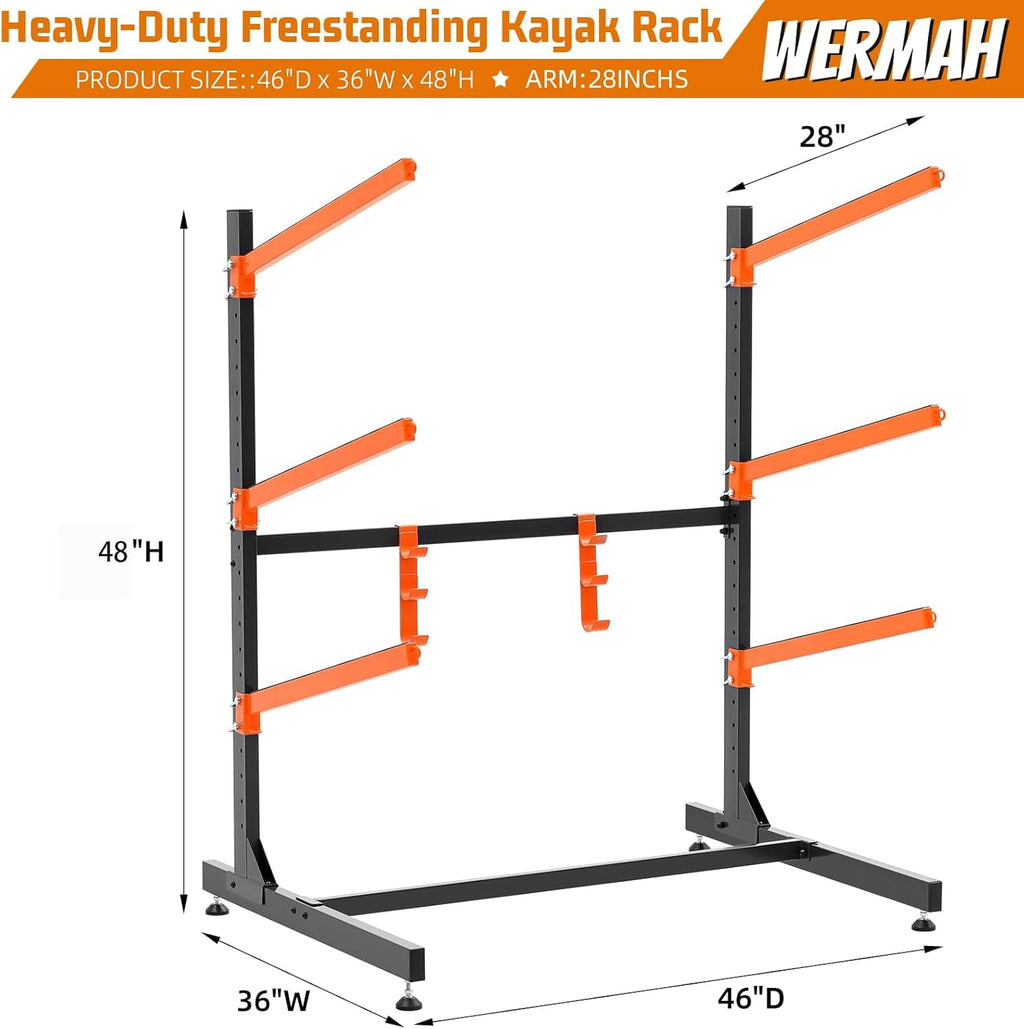 UOKRR Freestanding Kayak Storage Rack Heavy-Duty Canoe Stand