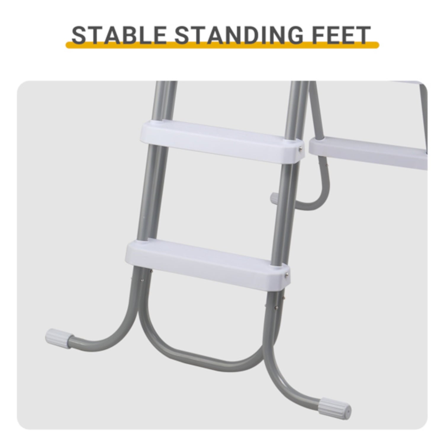 Alvantor 4-Step Above Ground Pool Ladder with Safety Buckle Foldable Entry Side 300 lb Capacity for Pools up to 52 in