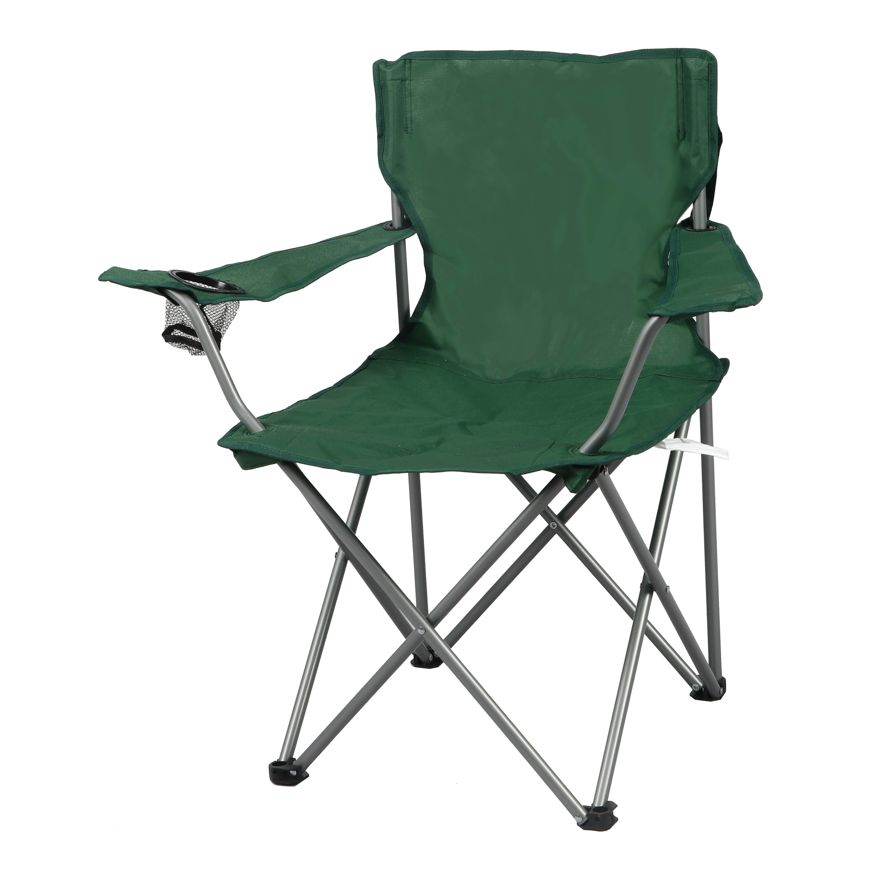 Ozark Trail Quad Folding Camp Chair with Cup Holder, Black