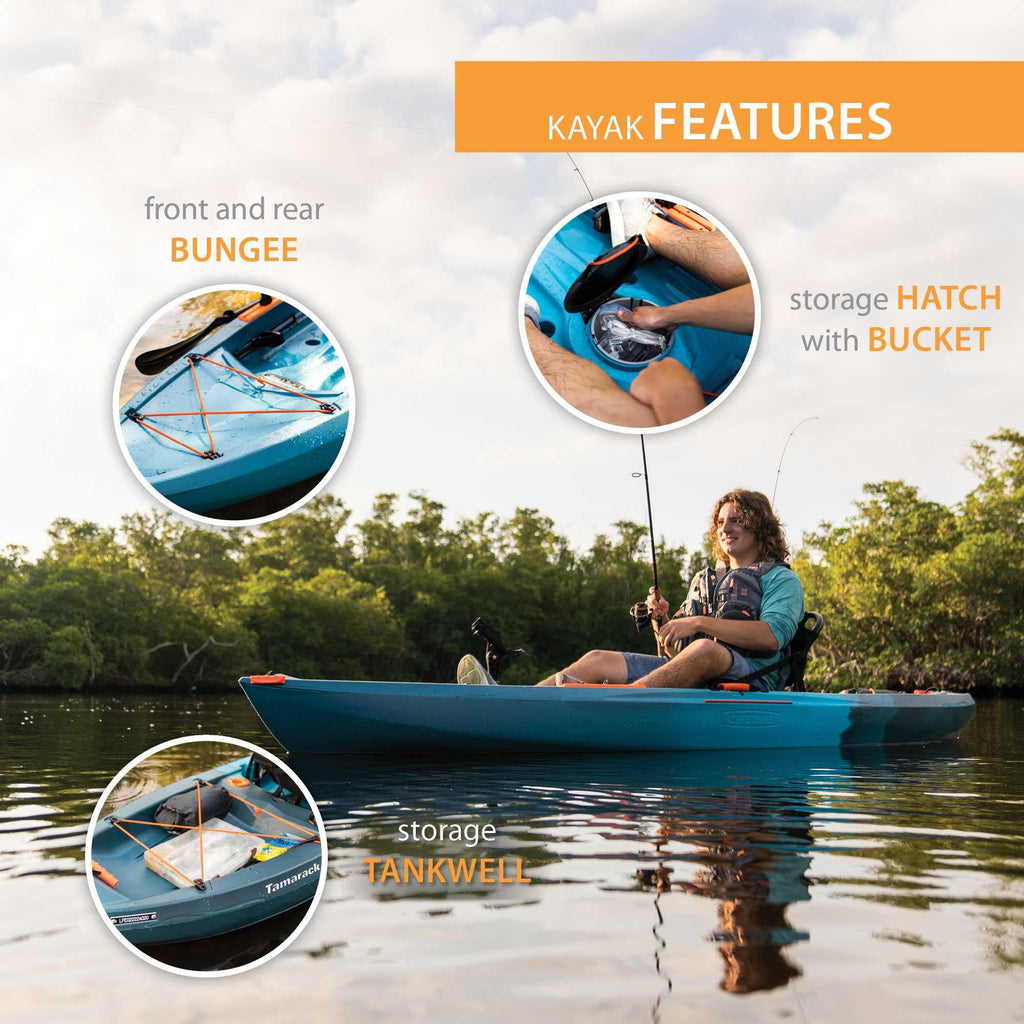 Lifetime Tamarack Pro-Comfort 10 ft 3 in Sit-On-Top Kayak with Paddle, Eclipse Fusion (91058)