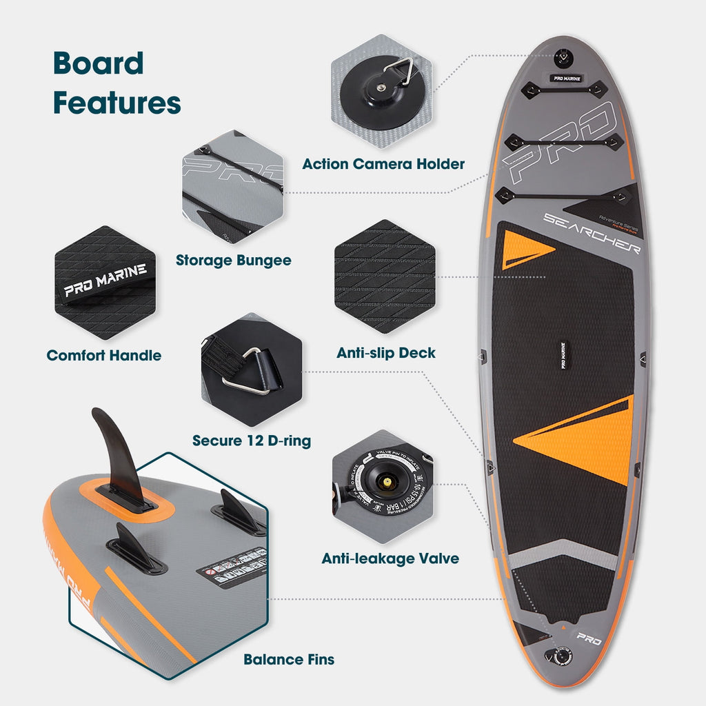PROMARINE 10' Inflatable Stand up Paddle Boards  Adjustable Paddle SUP Carry Bag & Fast Pumping for Youth & Adults