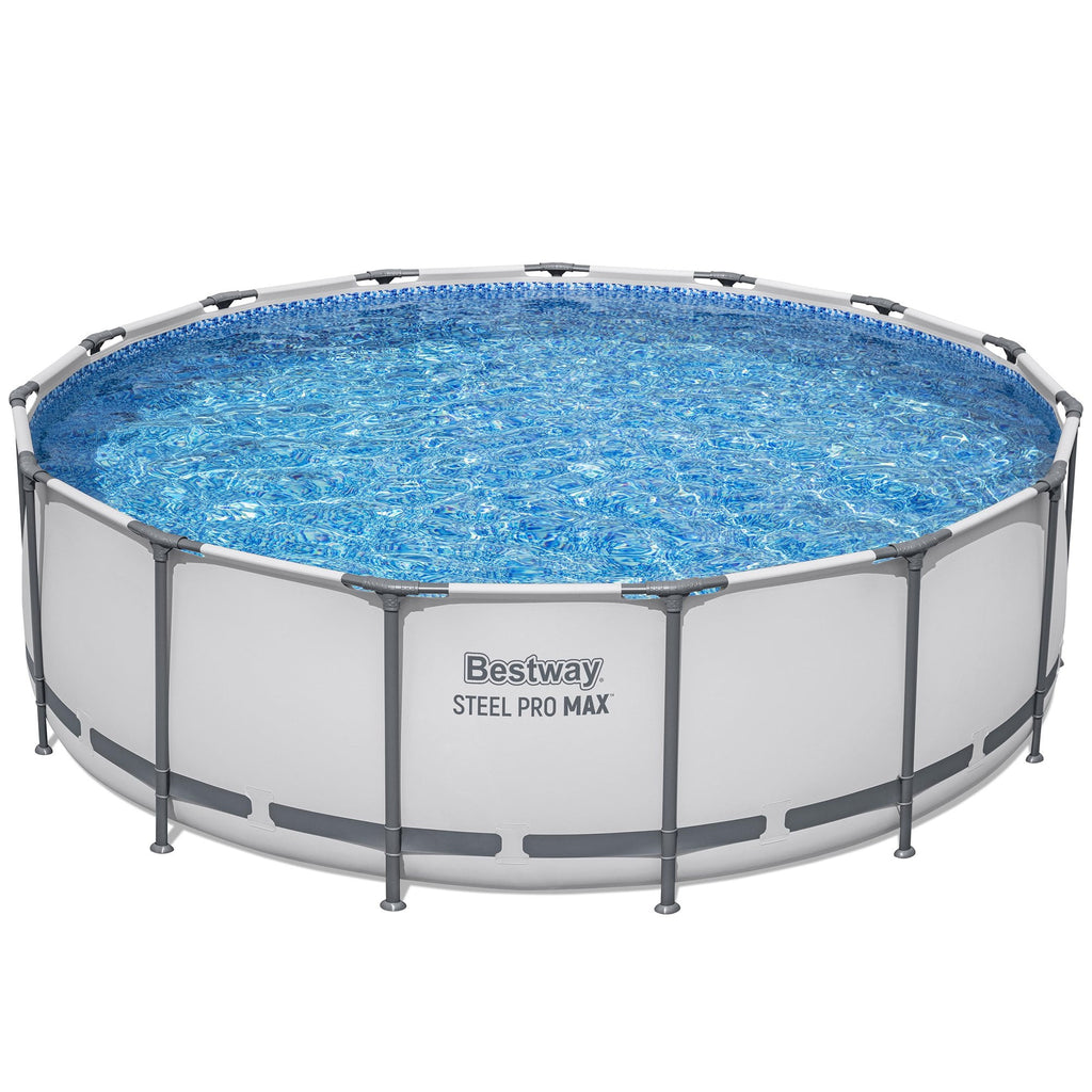 Bestway Steel Pro MAX 15'x42 Metal Frame Above Ground Pool Set w/ Pump, Ladder, & Cover