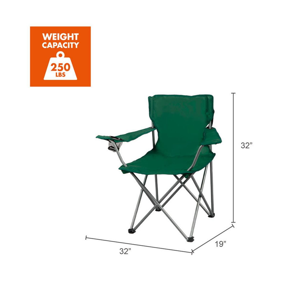 Ozark Trail Quad Folding Camp Chair with Cup Holder, Black
