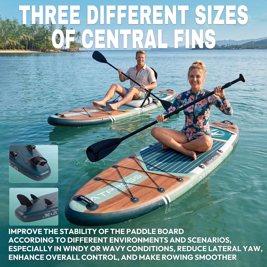 Ultifit Inflatable Paddle Board Extra Wide 500 Lbs Capacity Anti-Slip Design with SUP Accessories and Seat 12' x 36