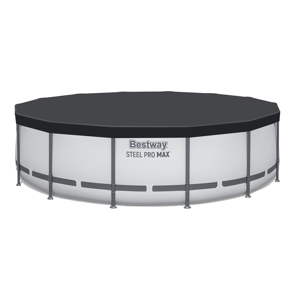 Bestway Steel Pro MAX 15'x42 Metal Frame Above Ground Pool Set w/ Pump, Ladder, & Cover