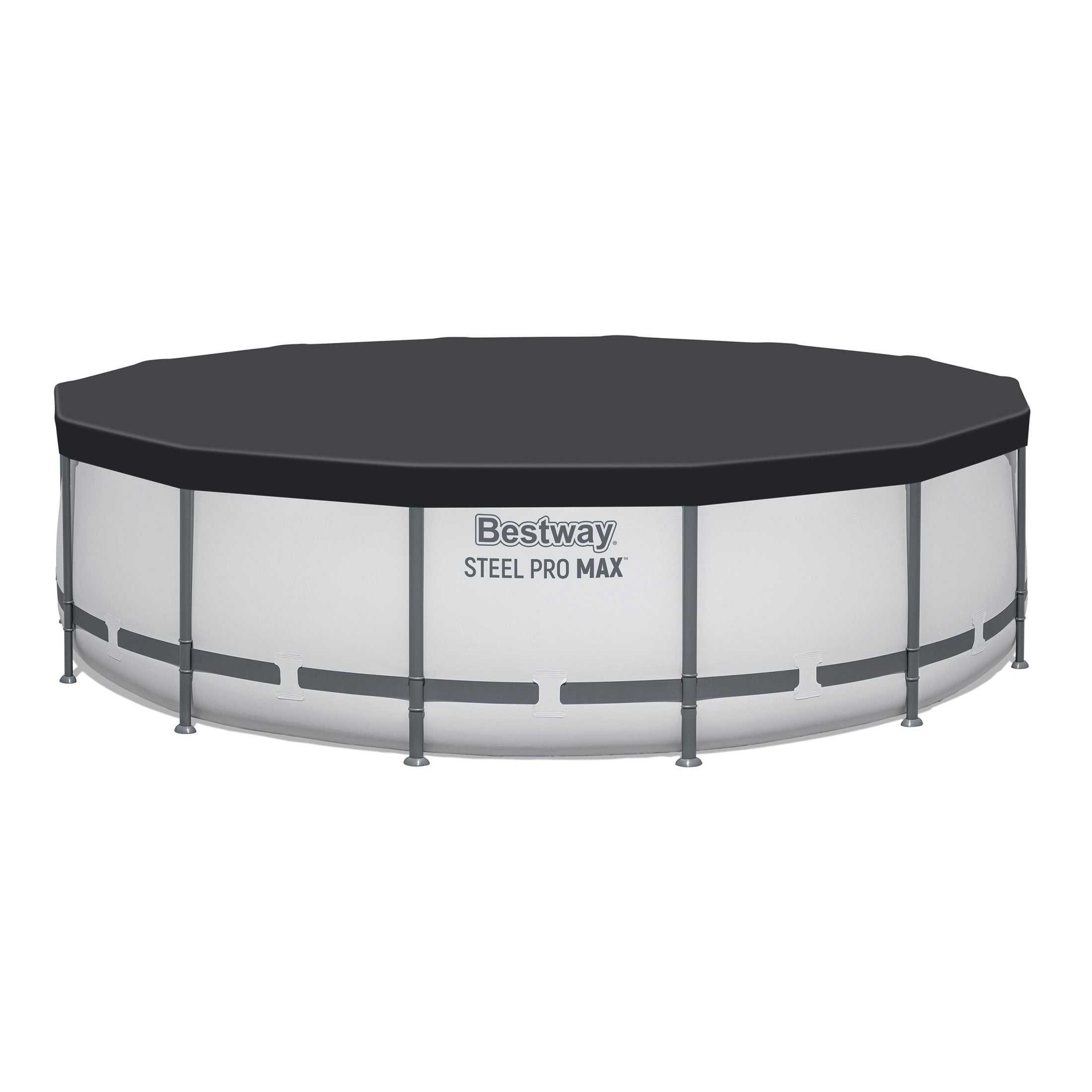 Bestway Steel Pro MAX 15'x42 Metal Frame Above Ground Pool Set w/ Pump, Ladder, & Cover