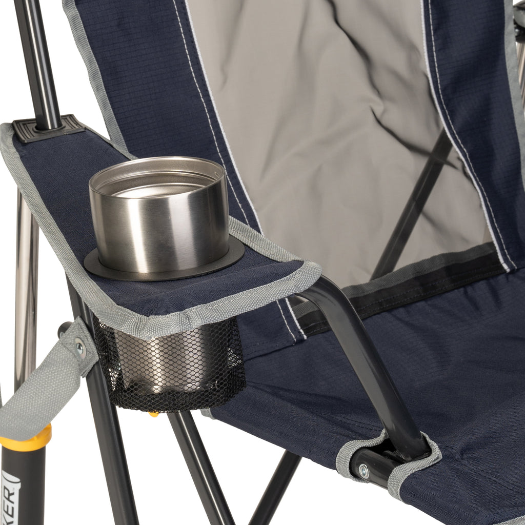GCI Outdoor Comfort Pro Rocker Camping Chair with Mesh Backrest, Pastel Green Colorblock