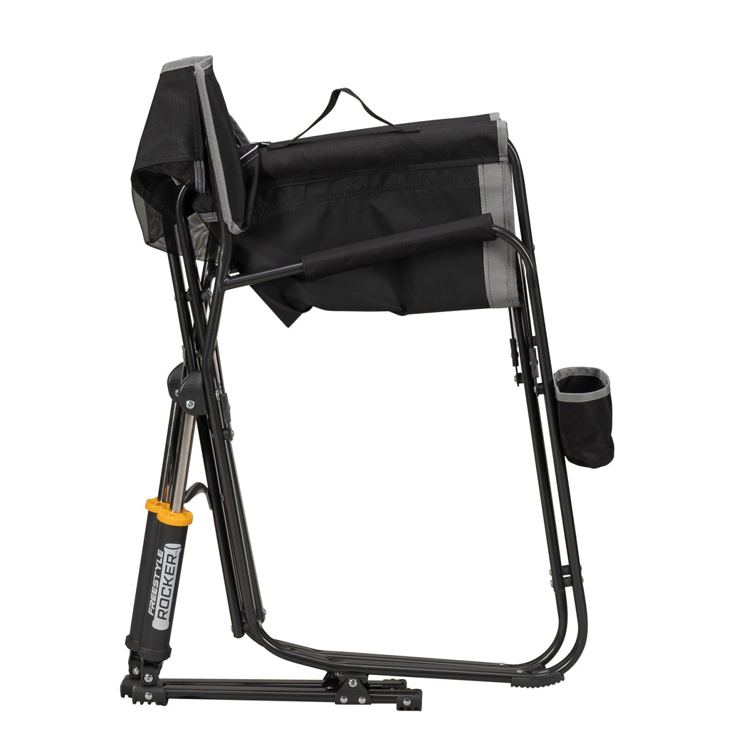 GCI Outdoor Freestyle Rocker Foldable Rocking Camping Chair, Black