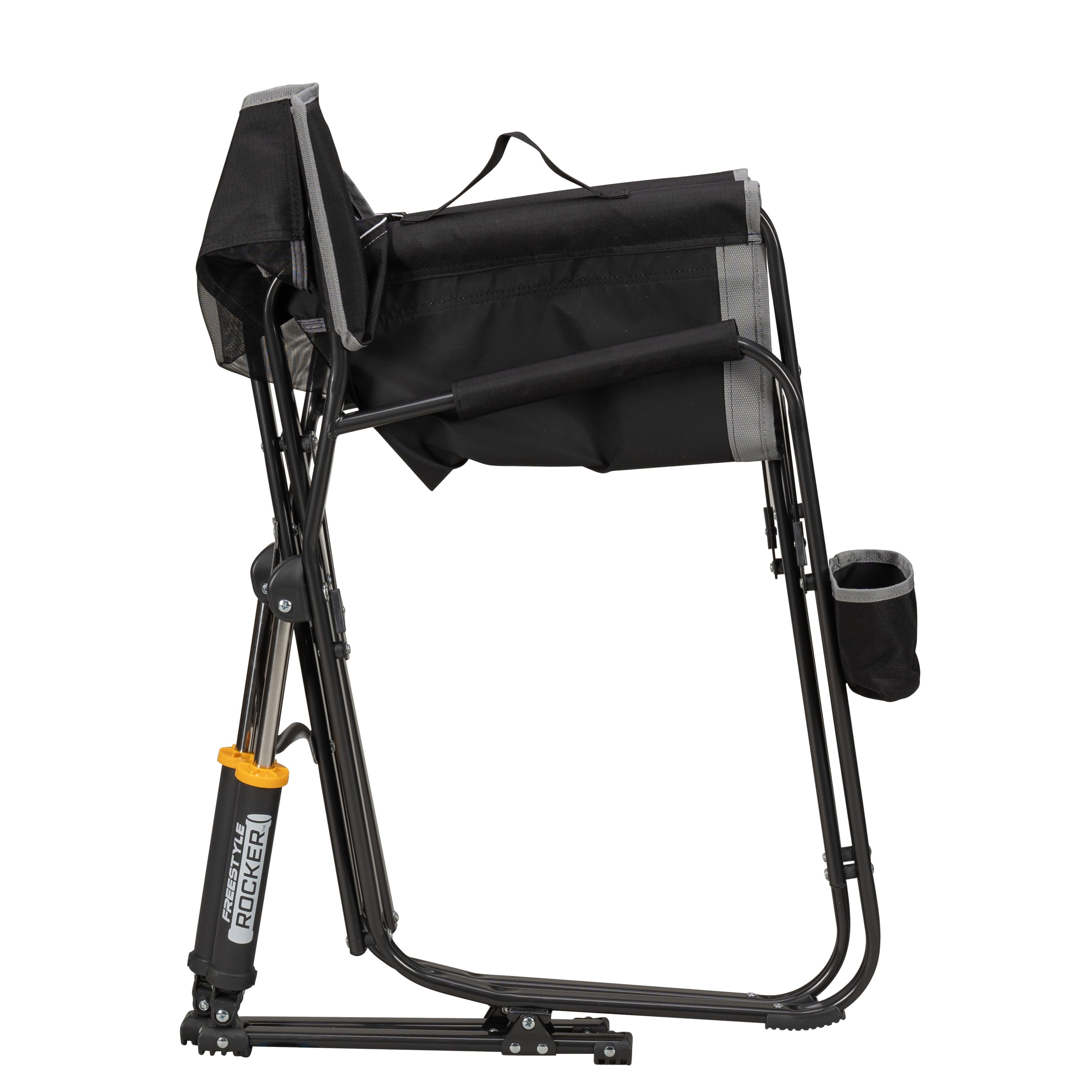 GCI Outdoor Freestyle Rocker Foldable Rocking Camping Chair, Black