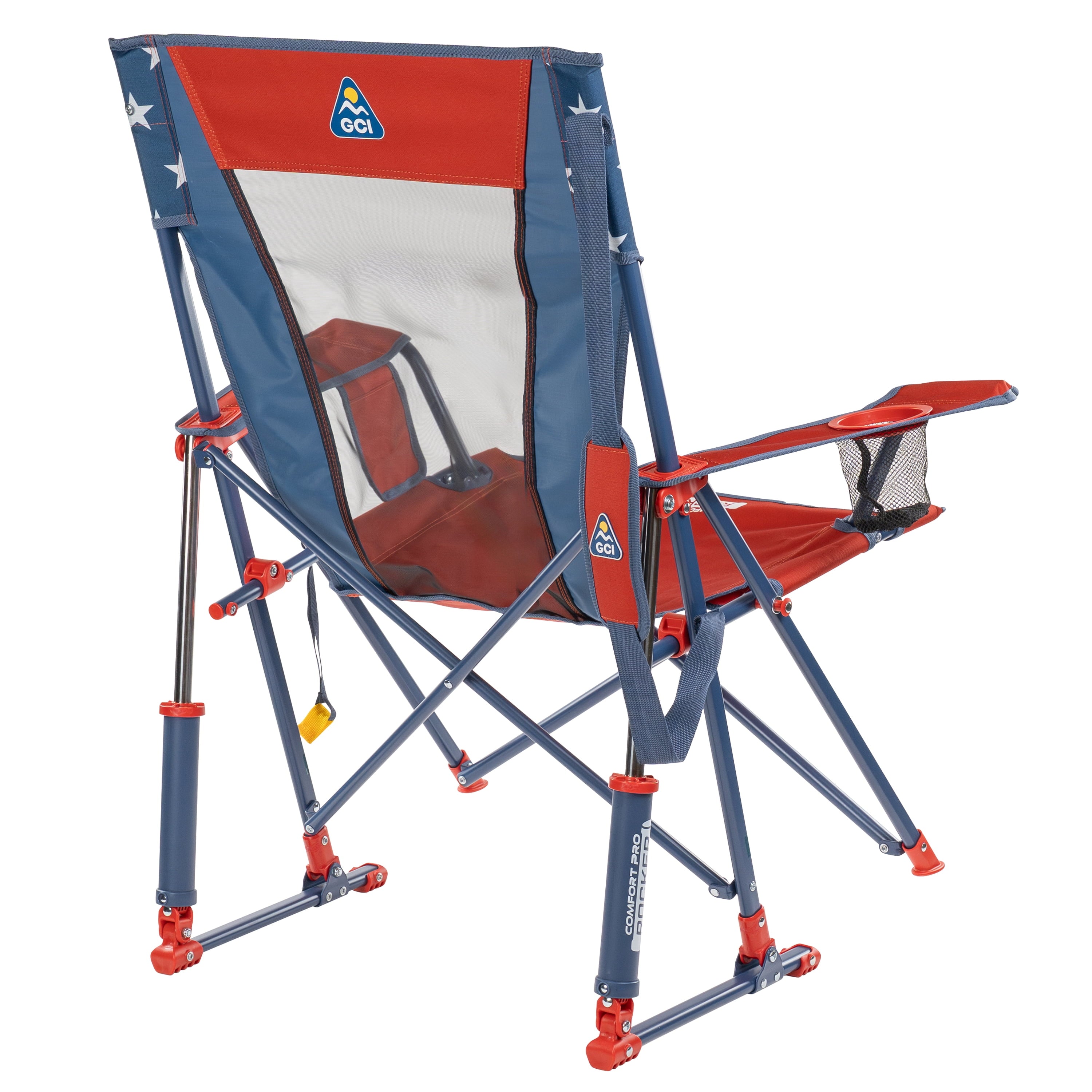 GCI Outdoor Comfort Pro Rocker Camping Chair with Mesh Backrest, Pastel Green Colorblock