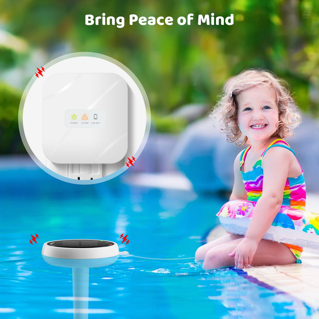 Pool Alarm, Briidea Solar Wave Pool Alarm, Summer Pool Safety, Indoor/Outdoor Dual Alert, Adjustable Sensitivity