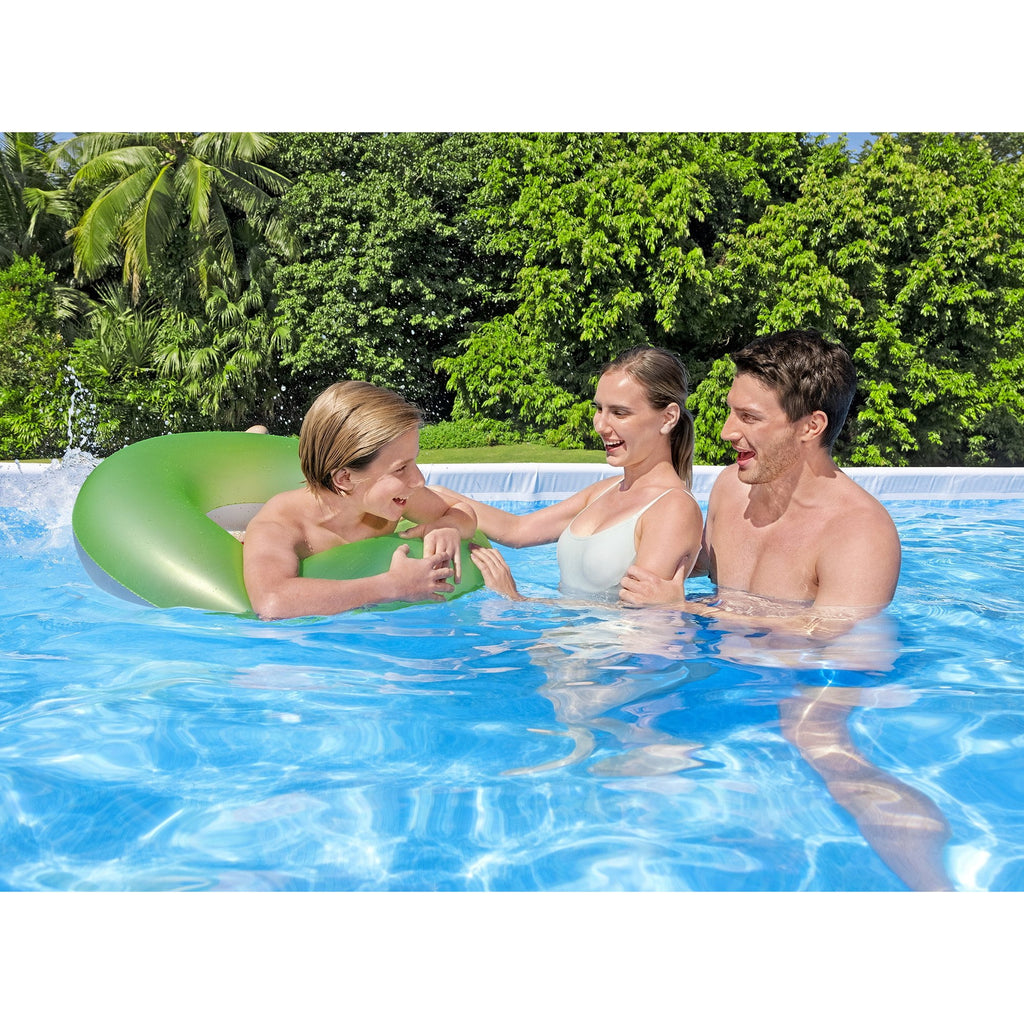 Bestway Power Steel 24’ x 12' x 52” Metal Frame Above Ground Pool, Gray