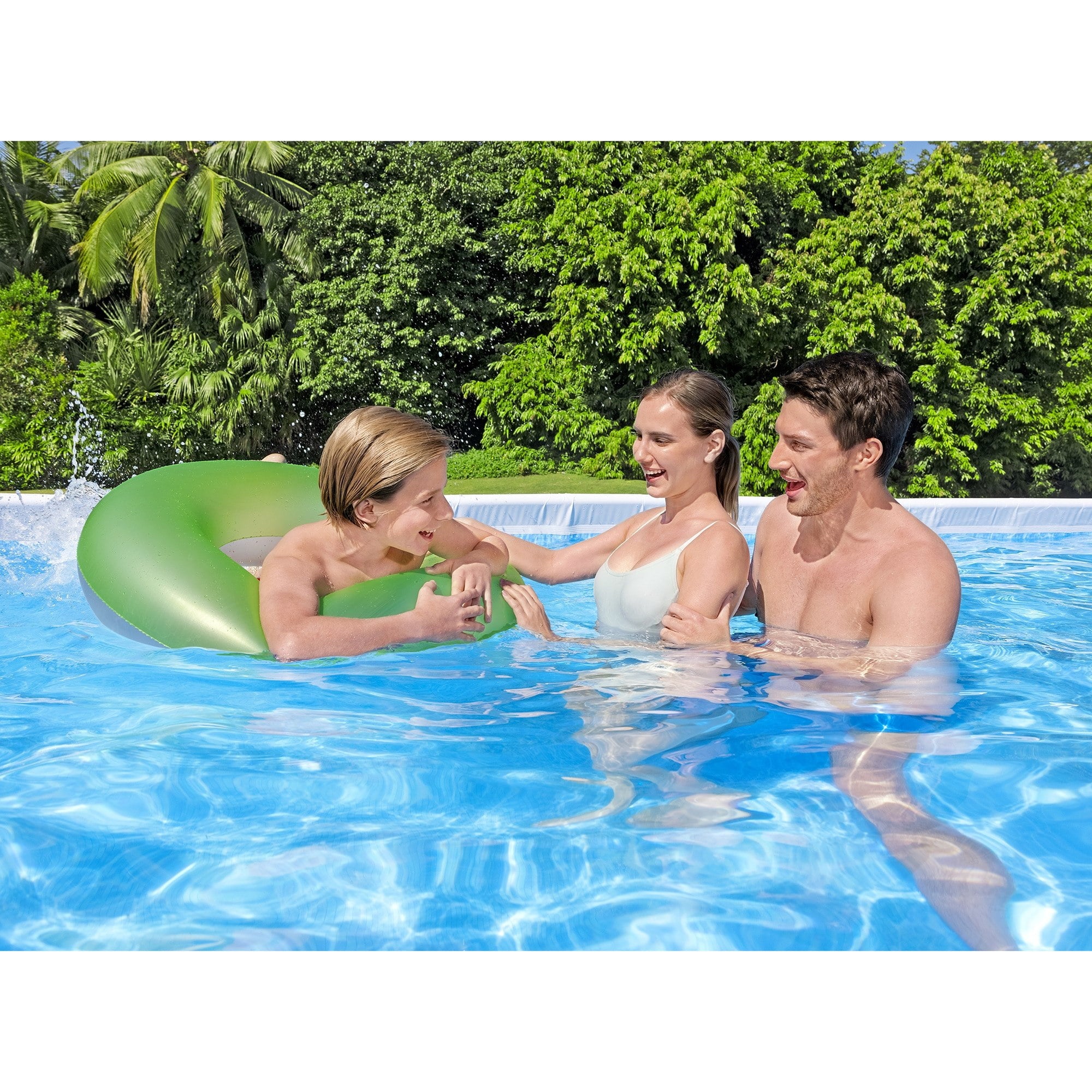 Bestway Power Steel 24’ x 12' x 52” Metal Frame Above Ground Pool, Gray