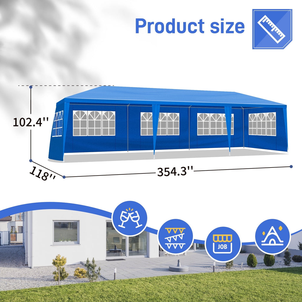 Ktaxon 10' X 30' Canopy Tent with 8 Side Walls for Party Wedding Camping and BBQ