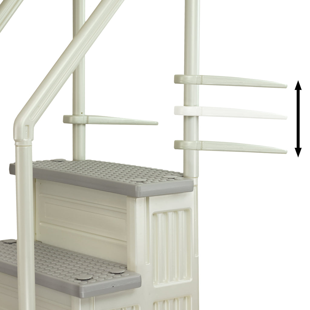Aqua Select White Outside Flip-up Safety Ladder for Above Ground Pools 48-54H