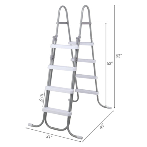 Alvantor 4-Step Above Ground Pool Ladder with Safety Buckle Foldable Entry Side 300 lb Capacity for Pools up to 52 in