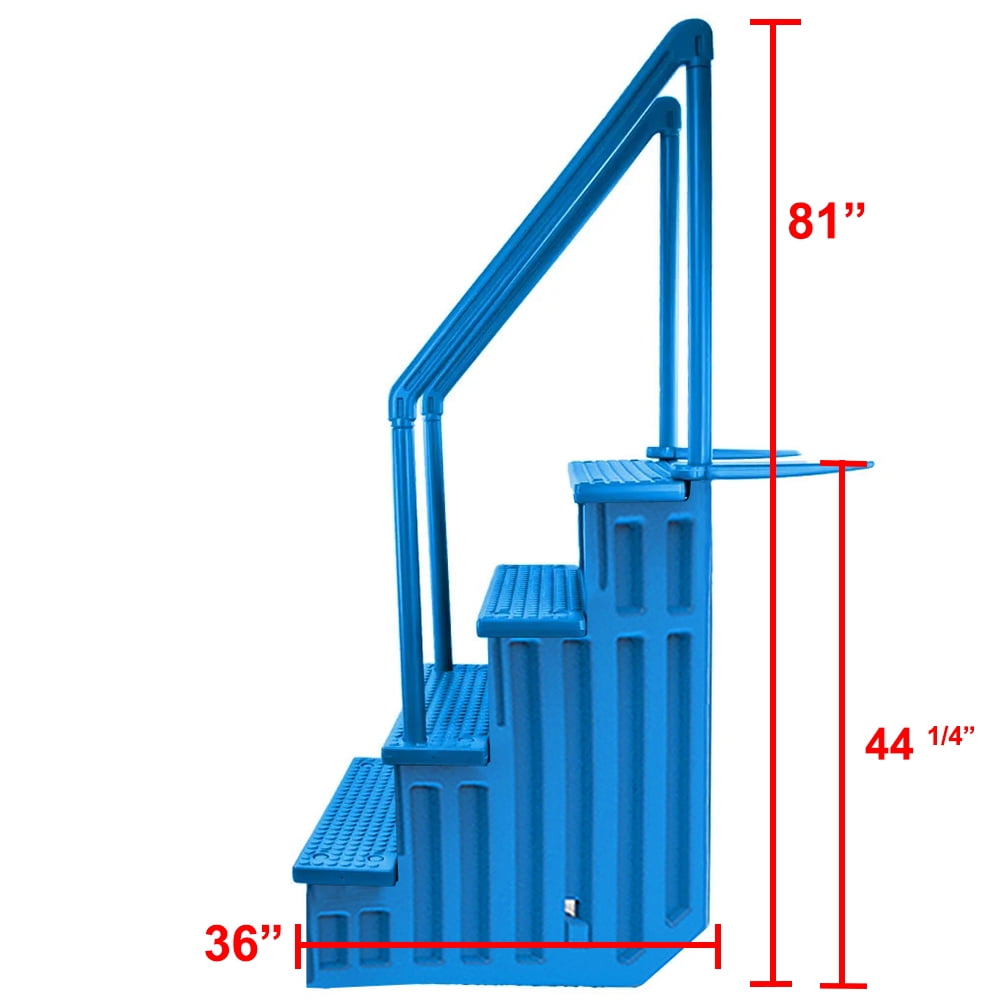 Aqua Select White Outside Flip-up Safety Ladder for Above Ground Pools 48-54H