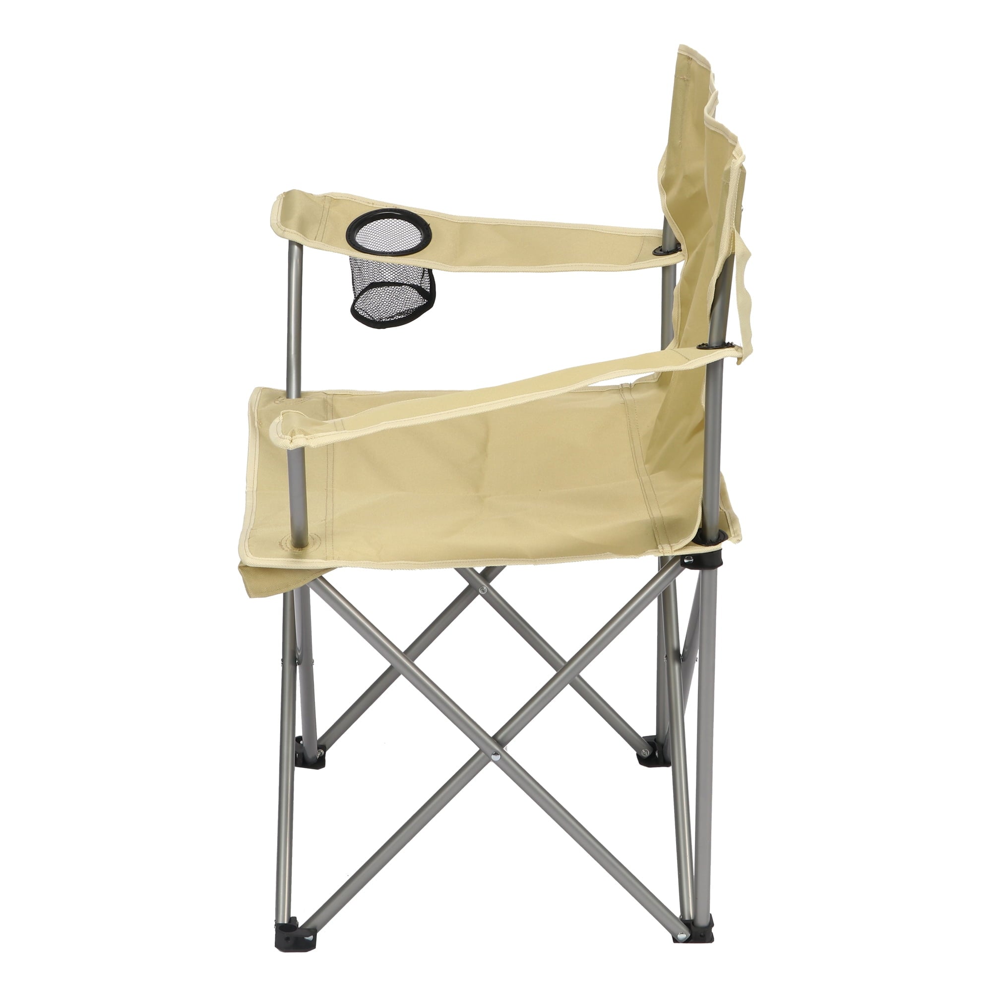 Ozark Trail Quad Folding Camp Chair with Cup Holder, Black
