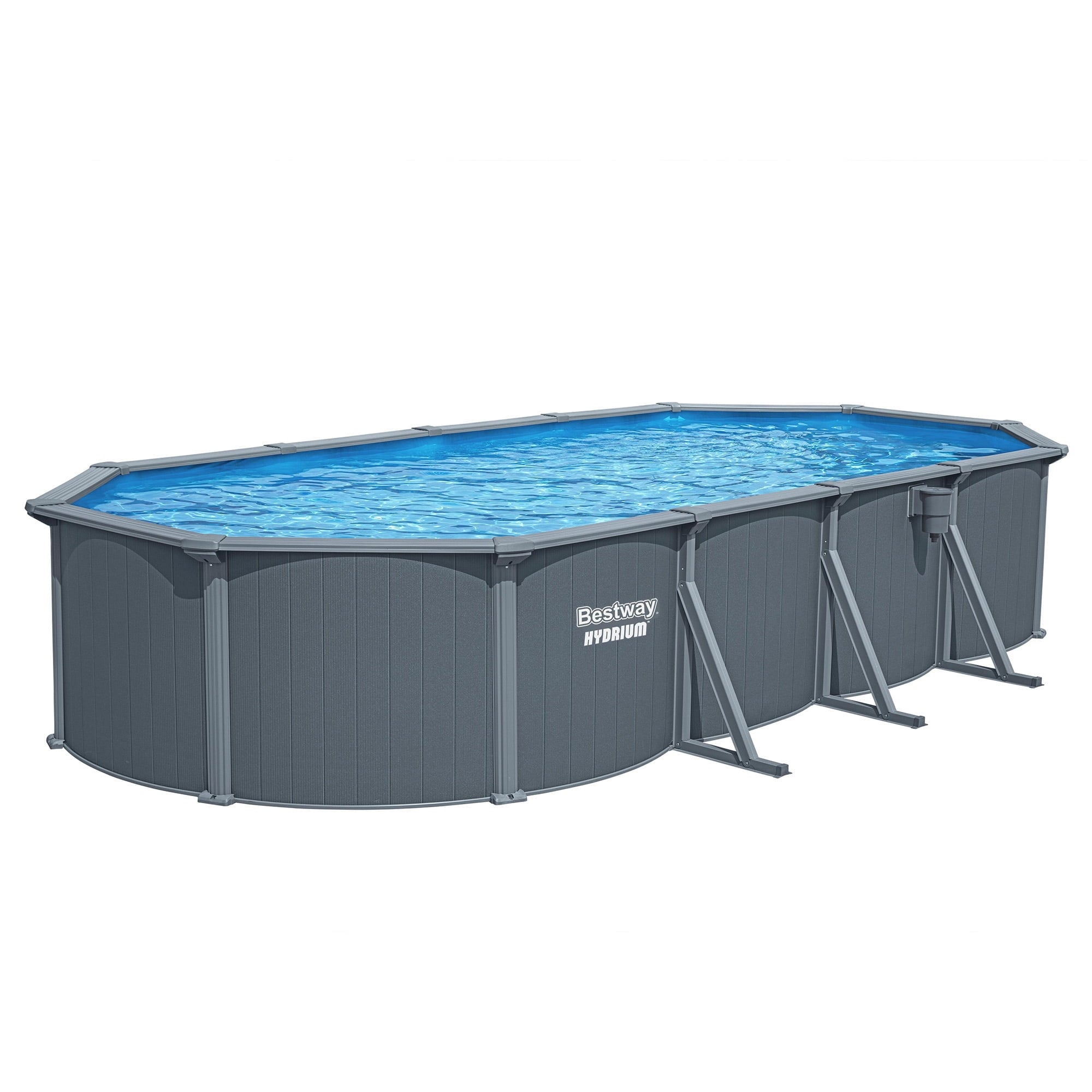 Bestway Hydrium 24' x 12' x 52 Steel Side Wall Above Ground Pool w/ Sand Pump & Accessories