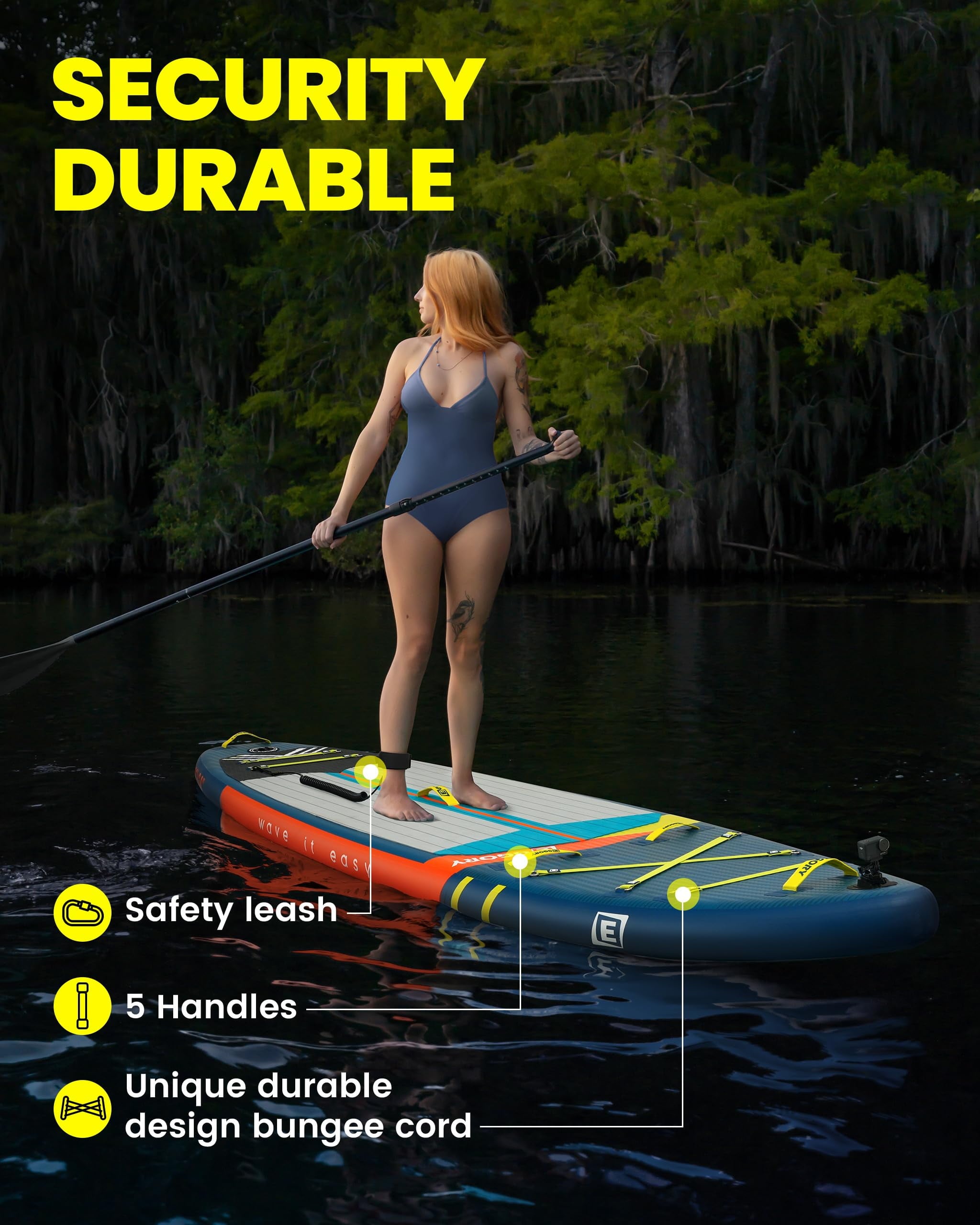 EGGORY 11ft Inflatable Stand up Paddle Board Fishing Paddle Board with Full SUP Accessories for Youth & Adults