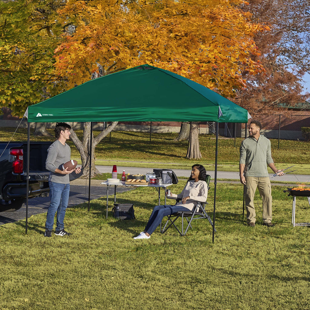 Ozark Trail 10x10 Instant Pop Up Canopy Tent with Simple Push Setup – Straight Leg Pop-Up Tent for Tailgating, Camping & Events, Gold