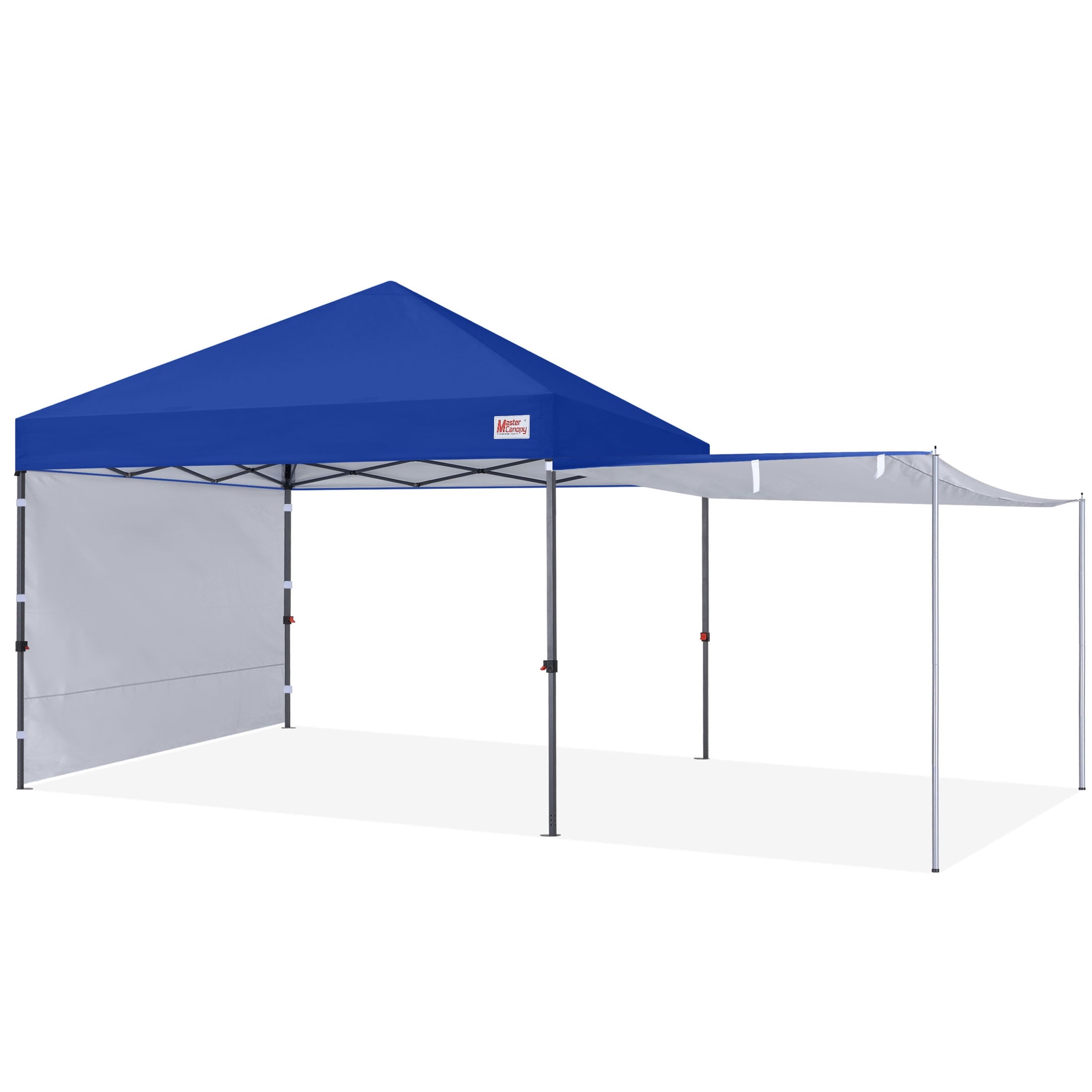 MASTERCANOPY 10 x 10ft Pop-up Canopy Tent with 2 Detachable Side Shades, White