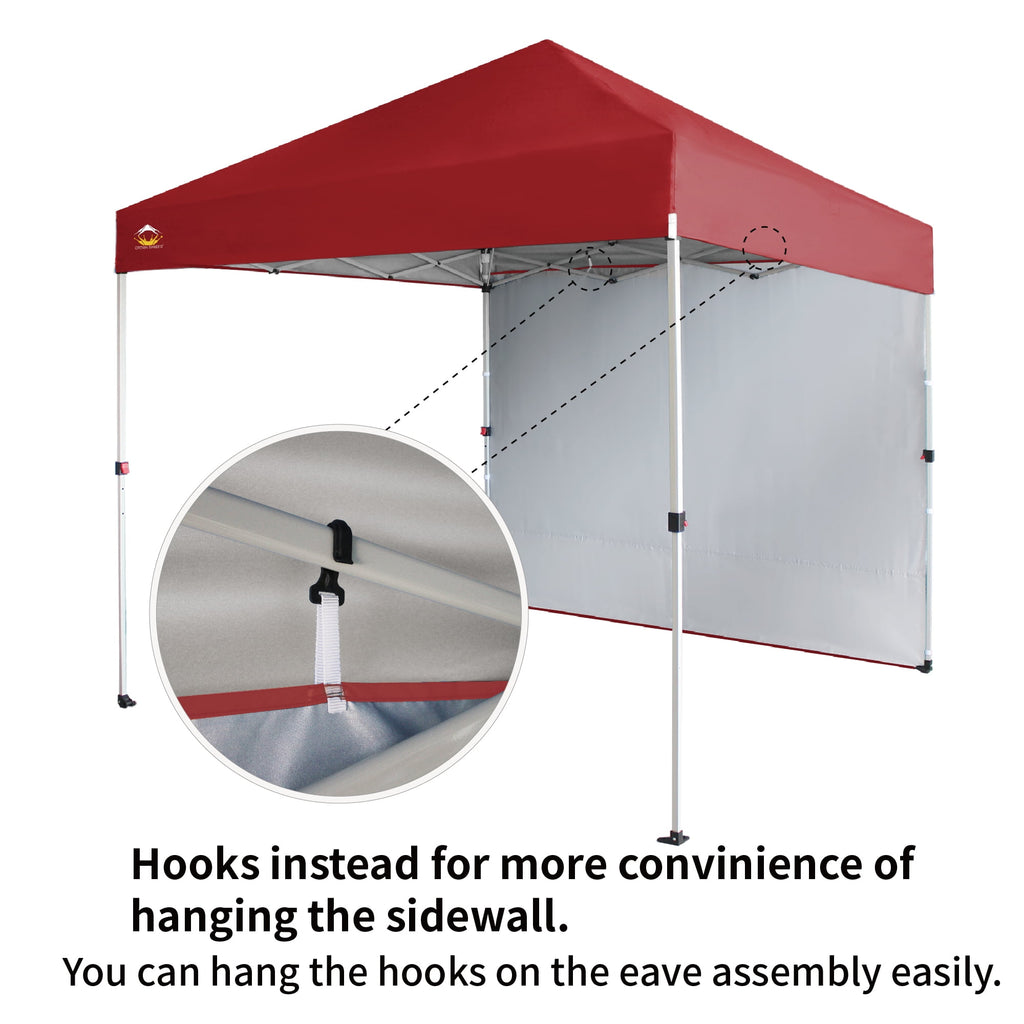 CROWN SHADES 10'x10' Instant Canopy Tent with 1 Sidewall with One Push Setup Sun Shelter for Events Parties Sky Blue
