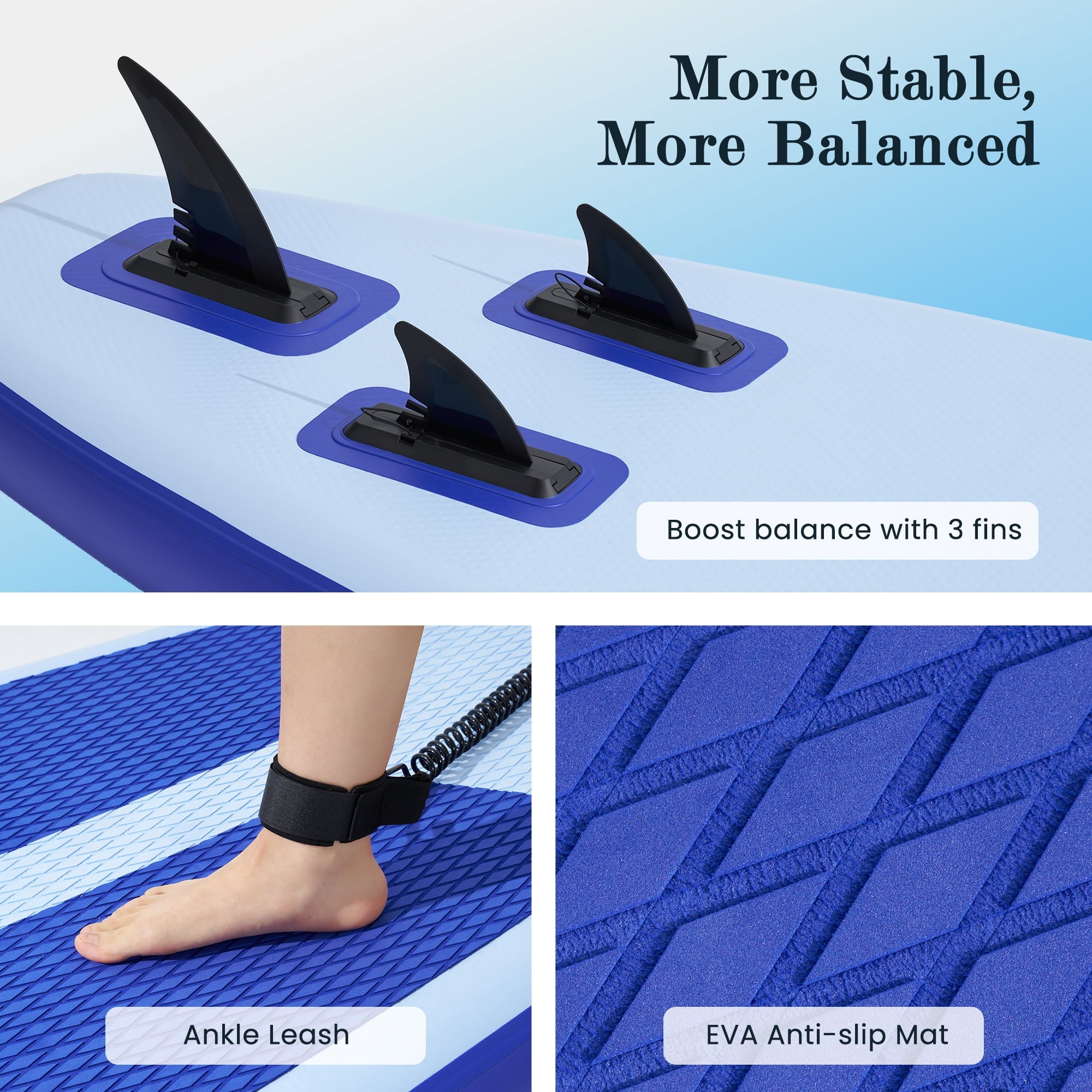 Naipo 10.6ft Inflatable Stand Up Paddle Board with Premium SUP Accessories Set Bi-Action Pump(10 Mins Inflate) 330 lbs for 2-3 People for Adults & Youth & Beginners