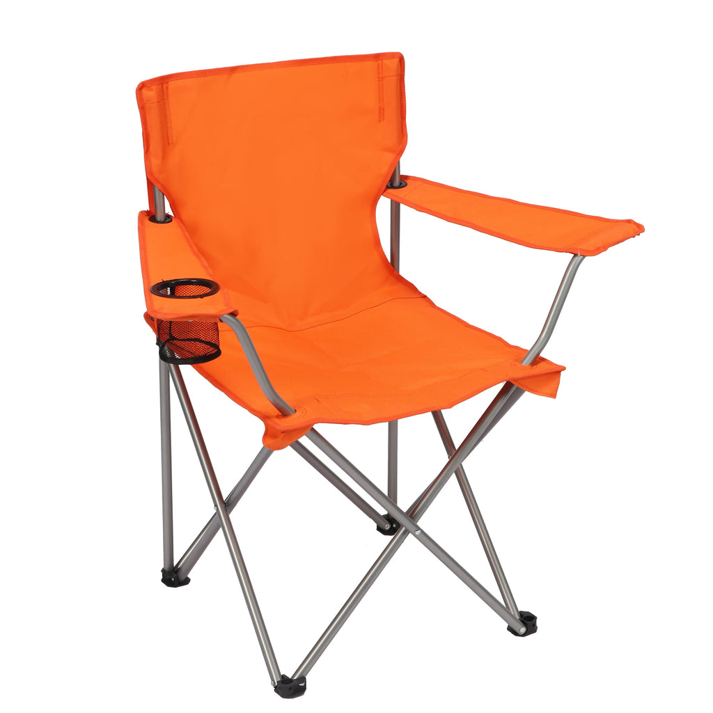 Ozark Trail Quad Folding Camp Chair with Cup Holder, Black