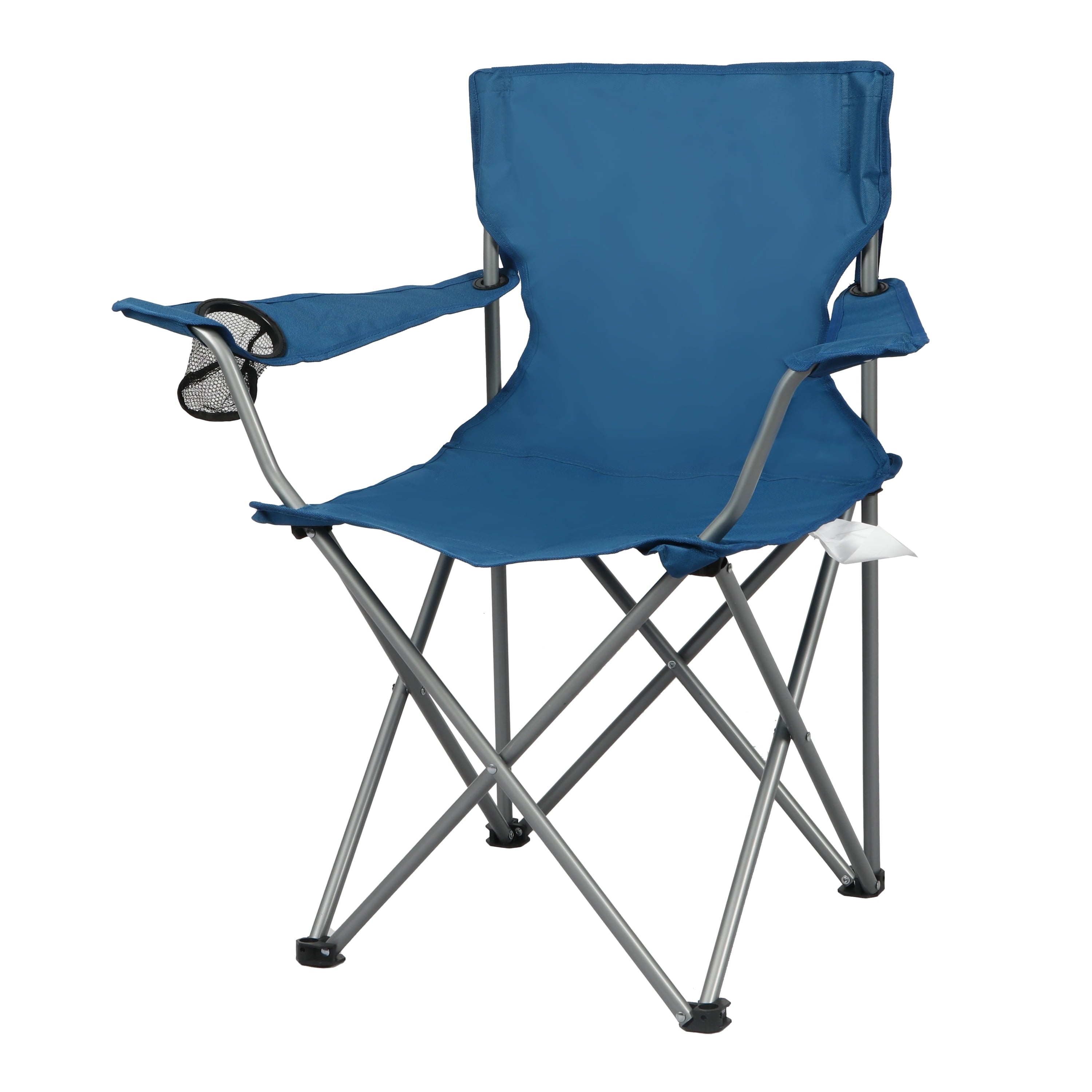 Ozark Trail Quad Folding Camp Chair with Cup Holder, Black
