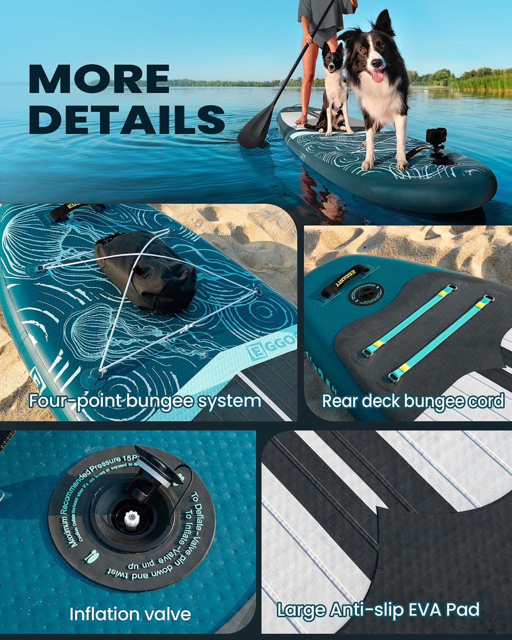 EGGORY 11 ft Inflatable Paddle Boards Stand Up Paddle Board with Full SUP Accessories