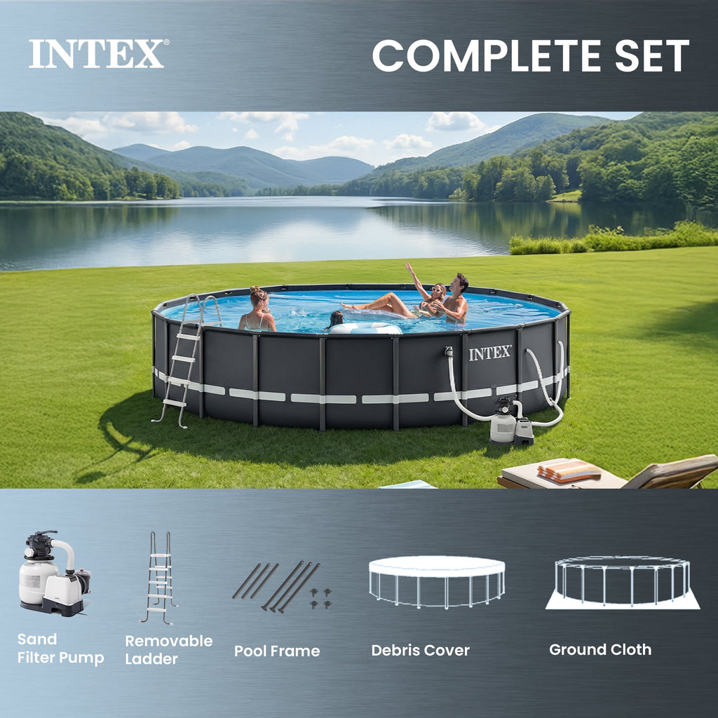 Intex Ultra XTR 24' x 52 Round Above Ground Pool & 2 Pack OptiFlow Filter Sand