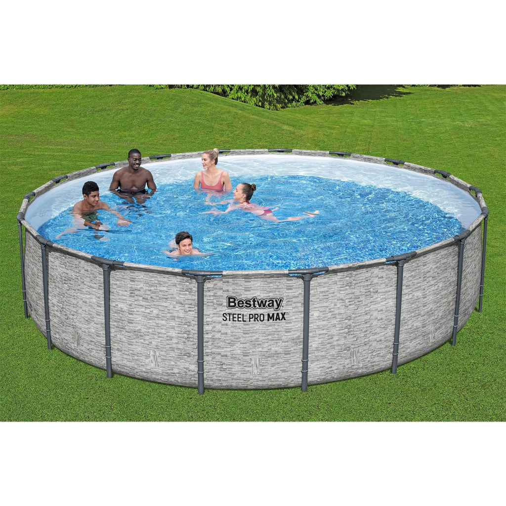 Bestway Steel Pro MAX 15’ x 48 Metal Frame Above Ground Pool, Blue, POOL ONLY