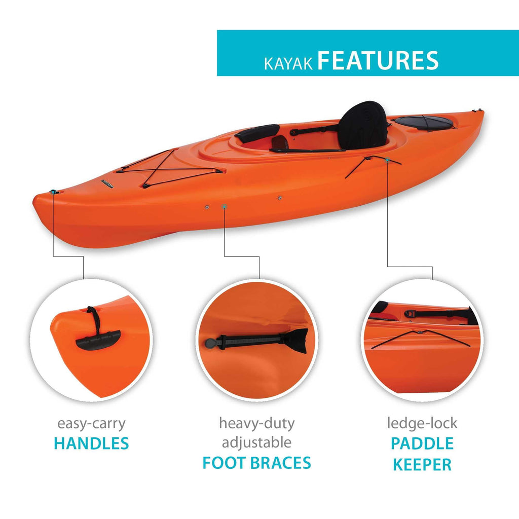 Lifetime Guster 10 ft Sit-Inside Kayak with Paddle, Emerald Fusion (91354)