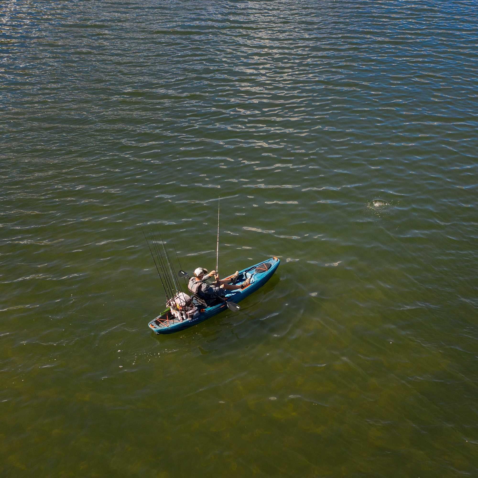Lifetime Yukon Angler 11 ft. 6 in. Sit-on-Top Comfort Fishing Kayak, Lightning Fusion (90846)