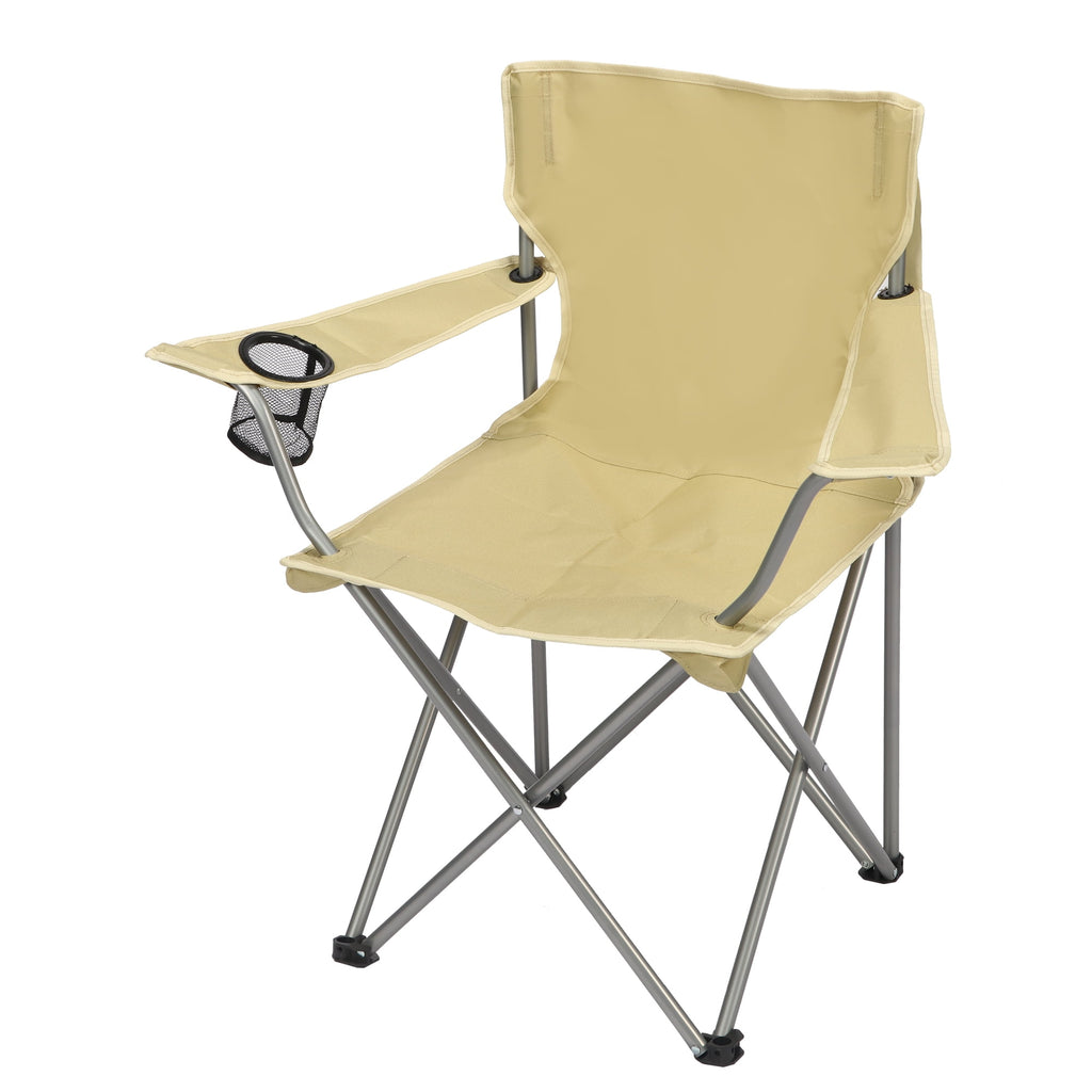 Ozark Trail Quad Folding Camp Chair with Cup Holder, Black