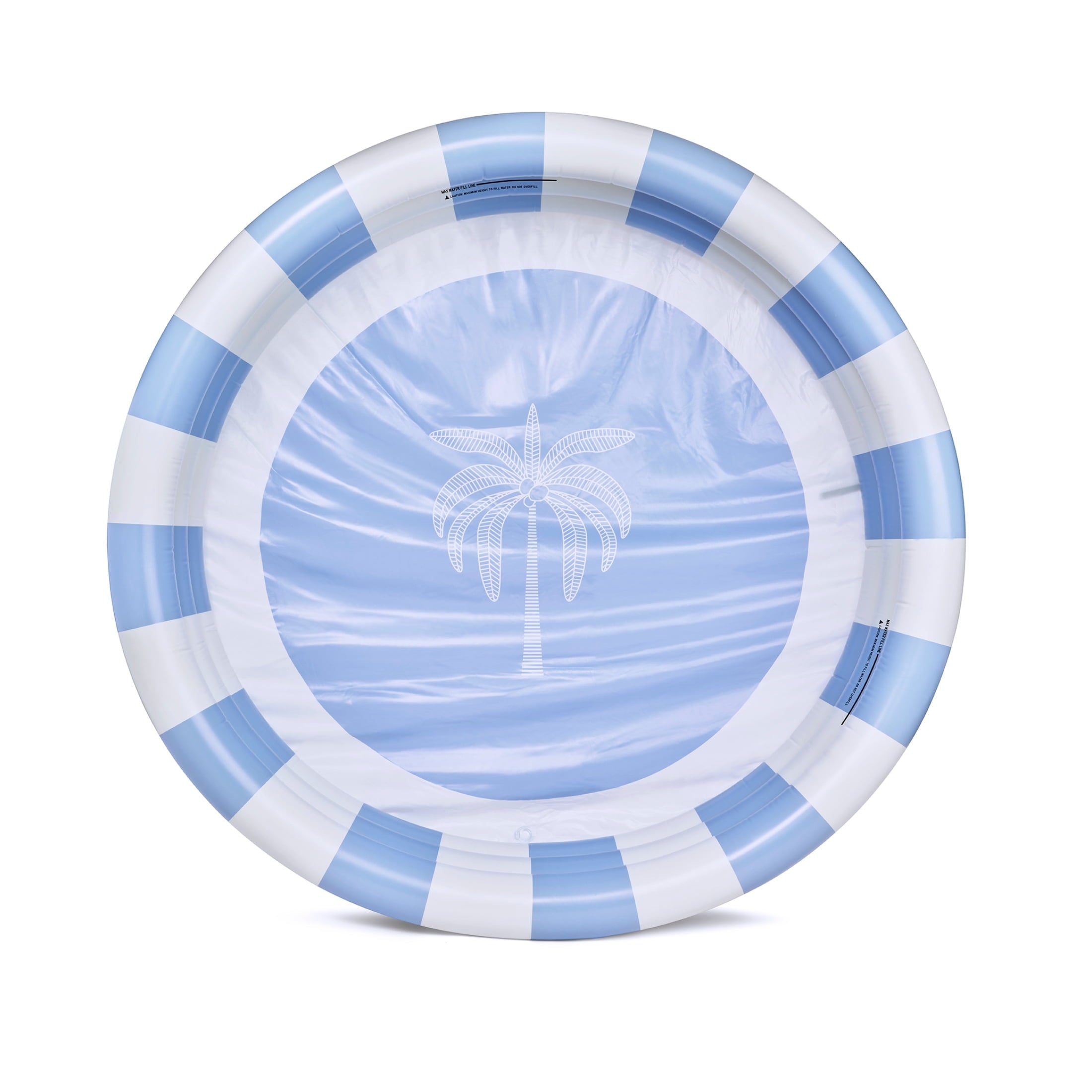 Float Life by Funboy Inflatable 3-Ring Pool, Blue Stripe - Summer Breeze, 65 Diameter, Children 6+
