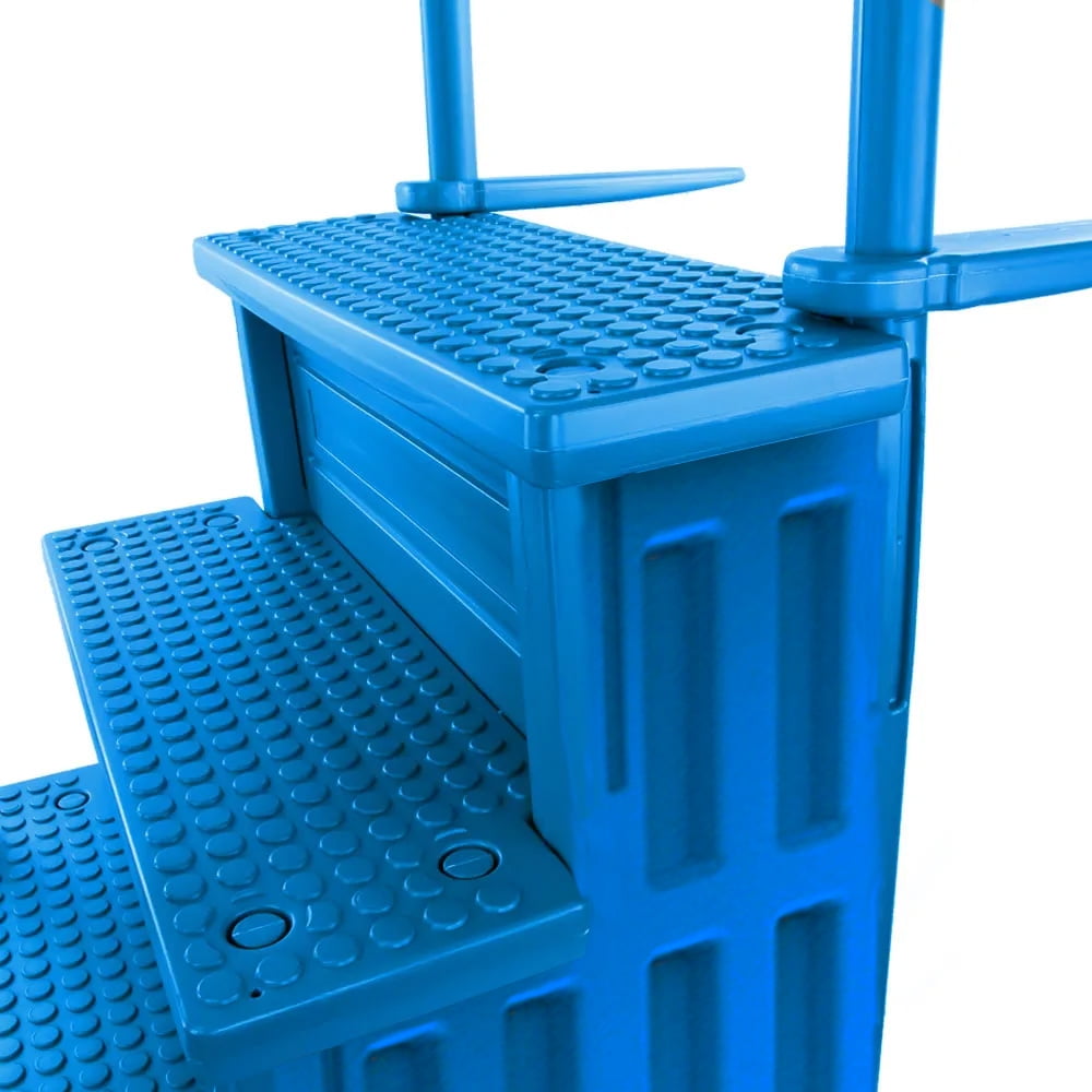 Aqua Select White Outside Flip-up Safety Ladder for Above Ground Pools 48-54H