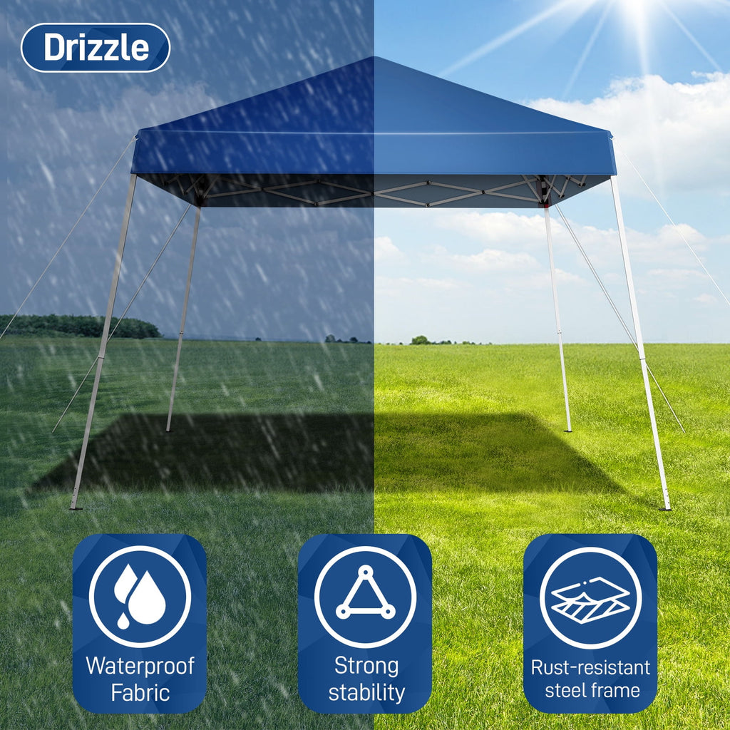 Ktaxon 10ft x 10ft Ez Pop Up Canopy Tent,Outdoor Sun Shade Shelter,Beach Tent,Outdoor Gazebo for Party Wedding Camping BBQ Events,Blue