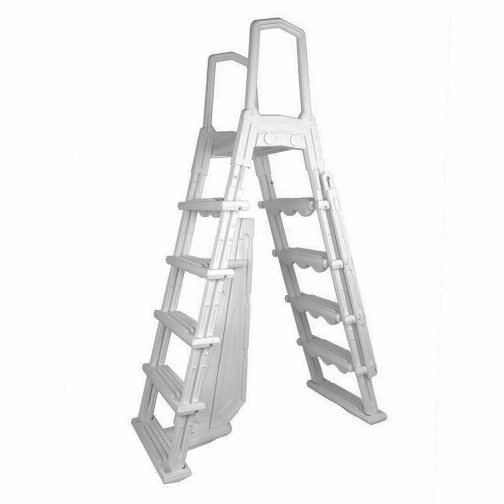 Aqua Select Flip-Up A-Frame Ladder for Above Ground Swimming Pools 48-54H
