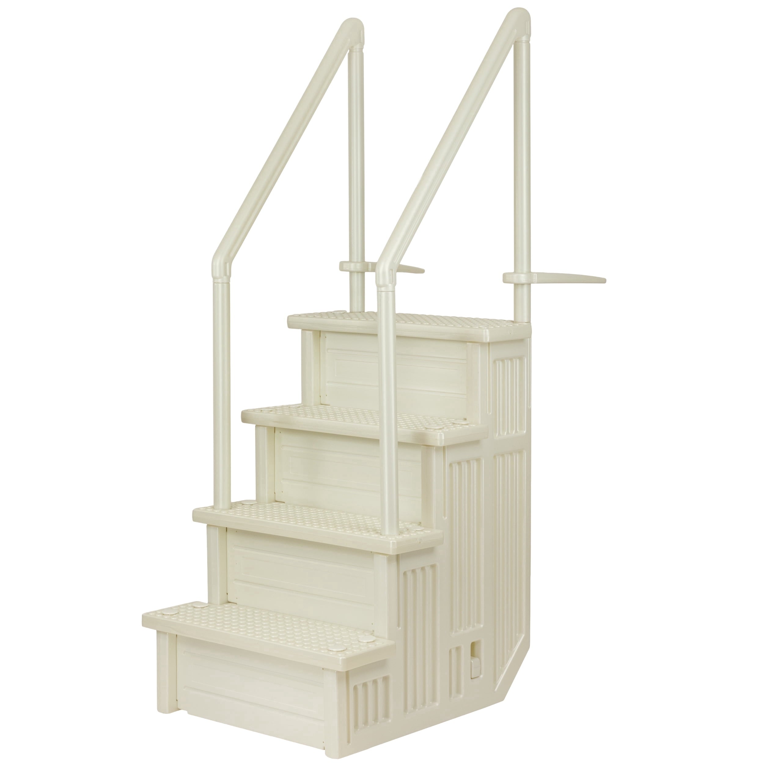 Aqua Select White Outside Flip-up Safety Ladder for Above Ground Pools 48-54H