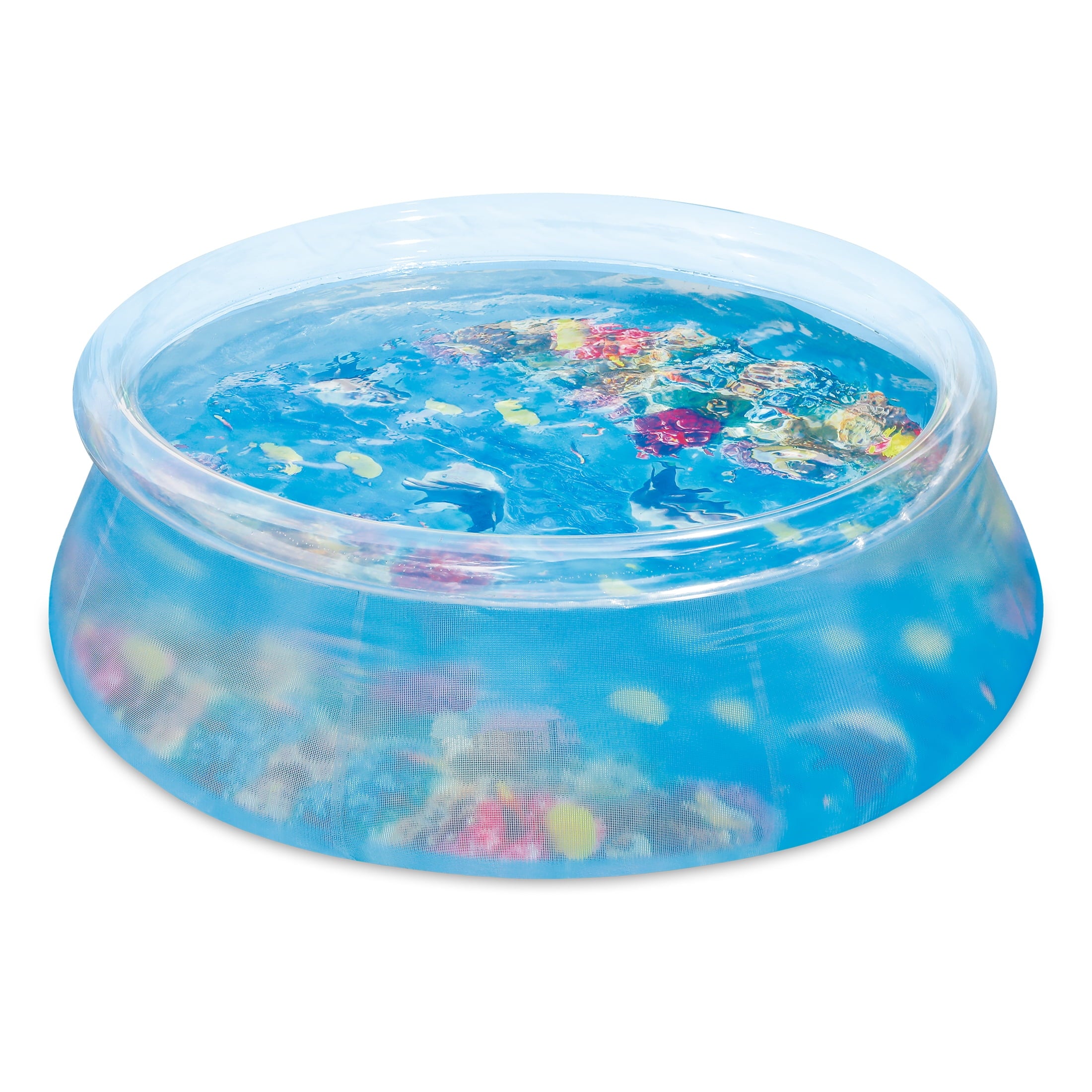 Bluescape 8 ft Transparent 3D Above Ground Pool with Goggles, Round, Ages 6+