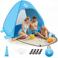 Pop up Beach Tent,  1-2 Person Portable Sun Shelter with UV 50+ Protection for Seaside and Picnic, Sky Blue