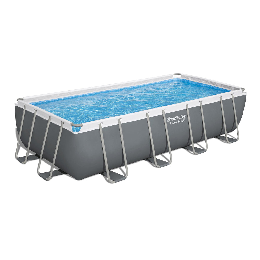 Bestway Power Steel 24’ x 12' x 52” Metal Frame Above Ground Pool, Gray
