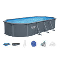 Bestway Hydrium 24' x 12' x 52 Steel Side Wall Above Ground Pool w/ Sand Pump & Accessories