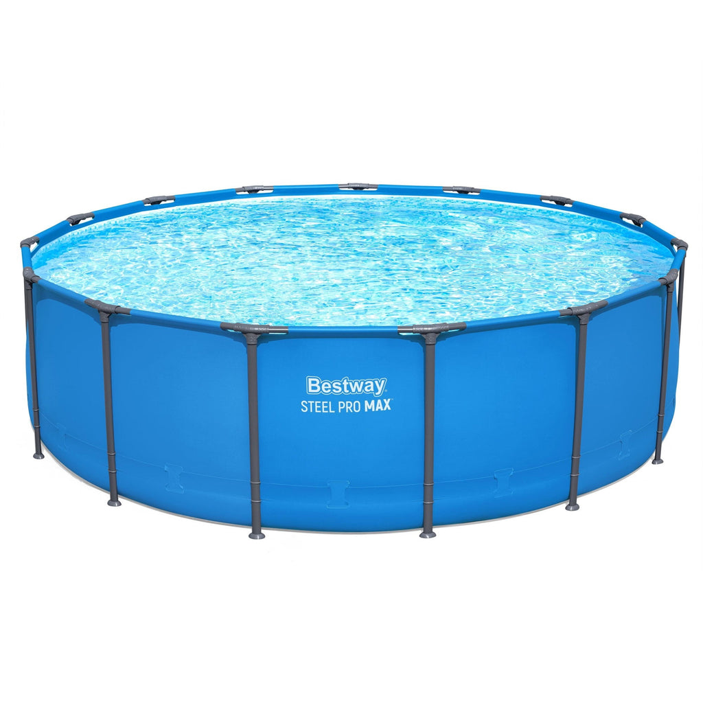 Bestway Steel Pro MAX 15’ x 48 Metal Frame Above Ground Pool, Blue, POOL ONLY