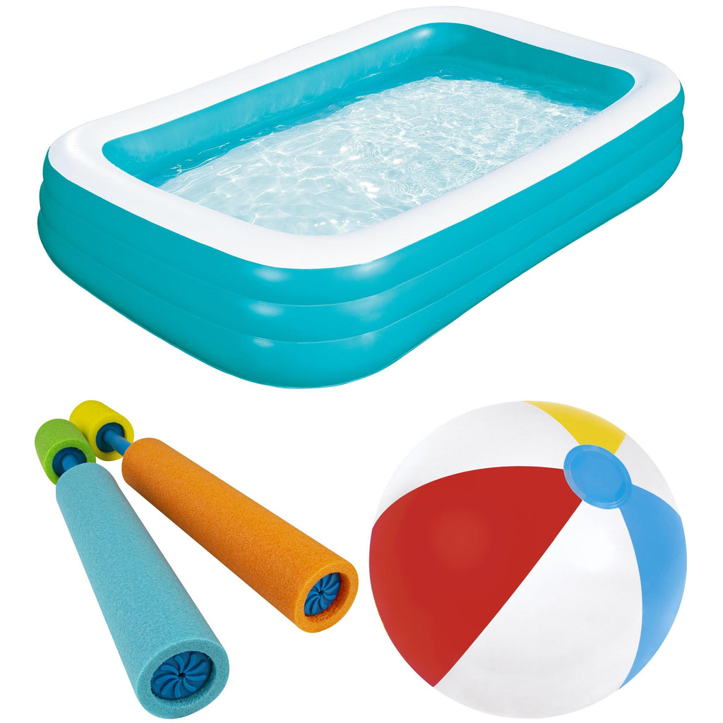 Bluescape 10ft Rectangular Family Inflatable Swimming Pool for Ages 6 and Up