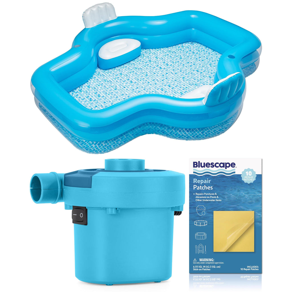 Bluescape Blue Grand Luxe Inflatable Family Swimming Pool, 2 Seats, Age 6 & up