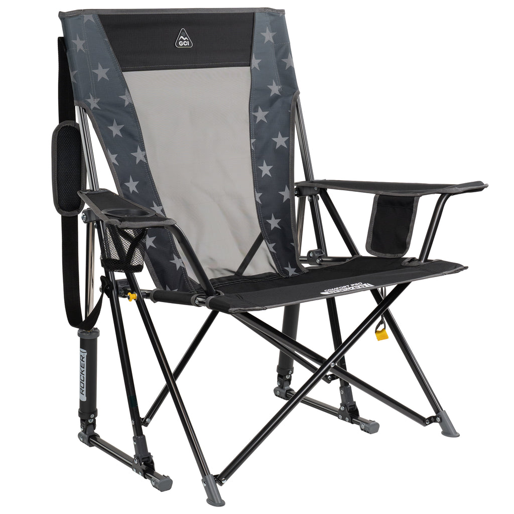 GCI Outdoor Comfort Pro Rocker Camping Chair with Mesh Backrest, Pastel Green Colorblock