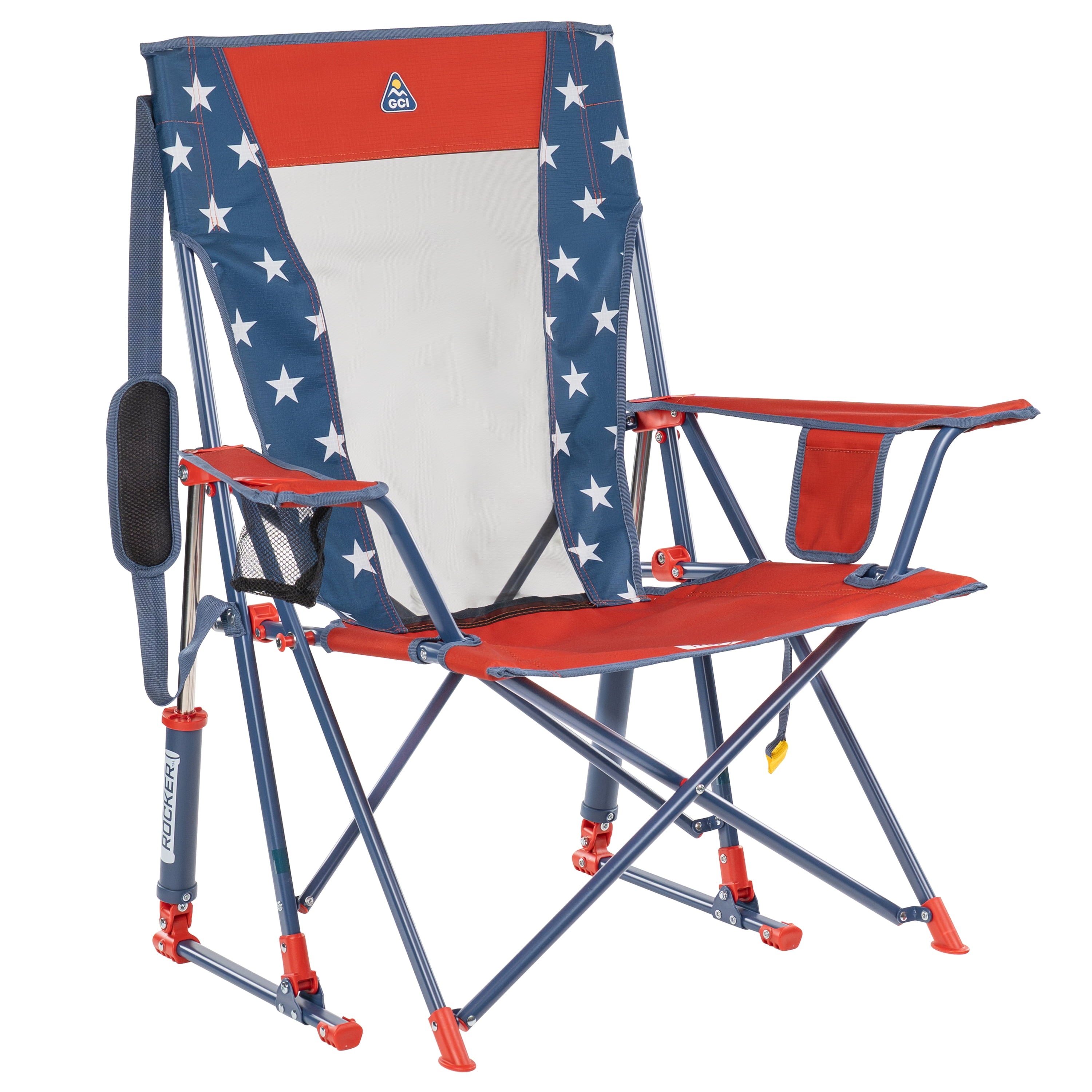 GCI Outdoor Comfort Pro Rocker Camping Chair with Mesh Backrest, Pastel Green Colorblock